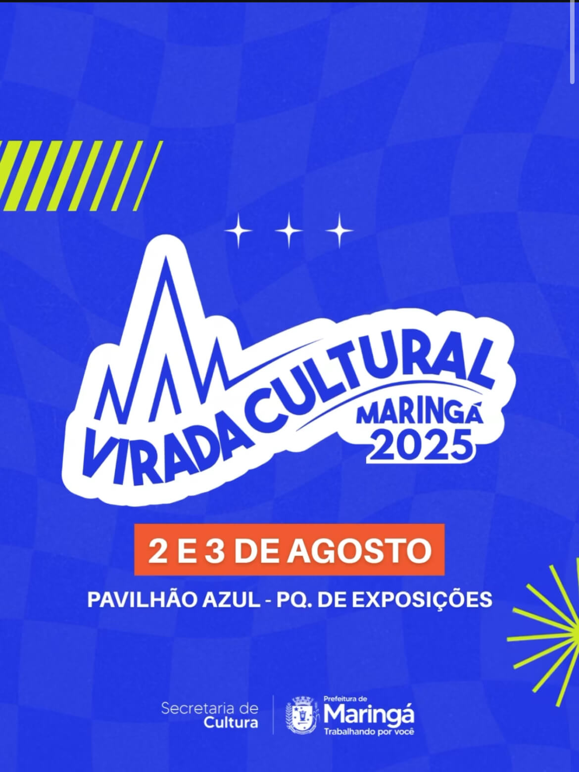 Capa de post: Virada cultural já tem data marcada para acontecer… no Pavilhão Azul do Parque de Exposições