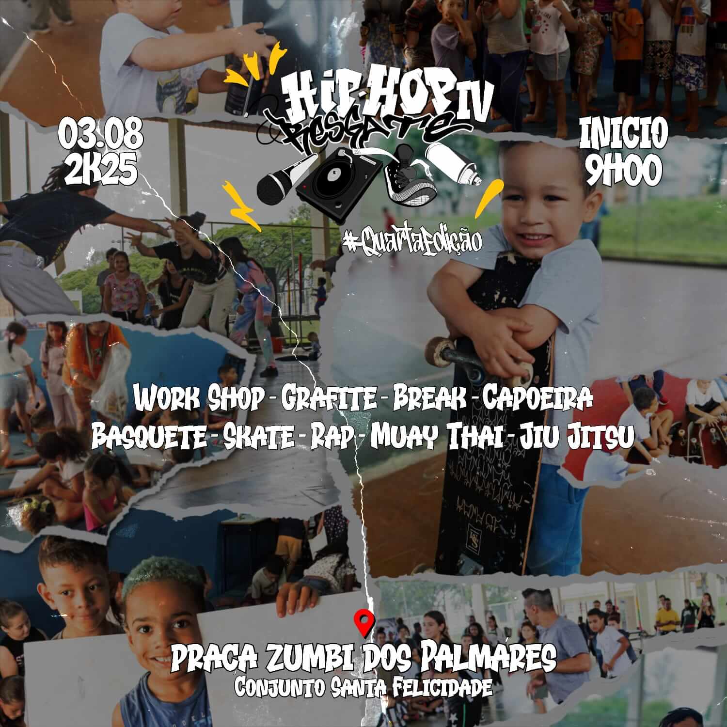 Capa de post: Hip Hop Resgate tem oficinas, batalhas, shows e esportes neste domingo (3) em Maringá