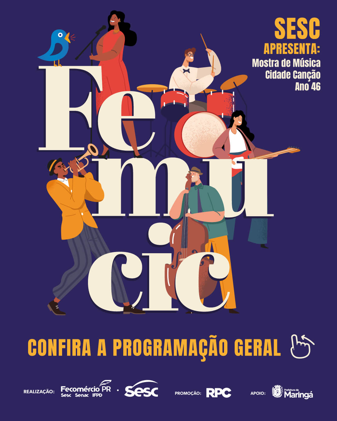 Capa de post: FEMUCIC 2025 promove oficinas e apresentações musicais gratuitas 