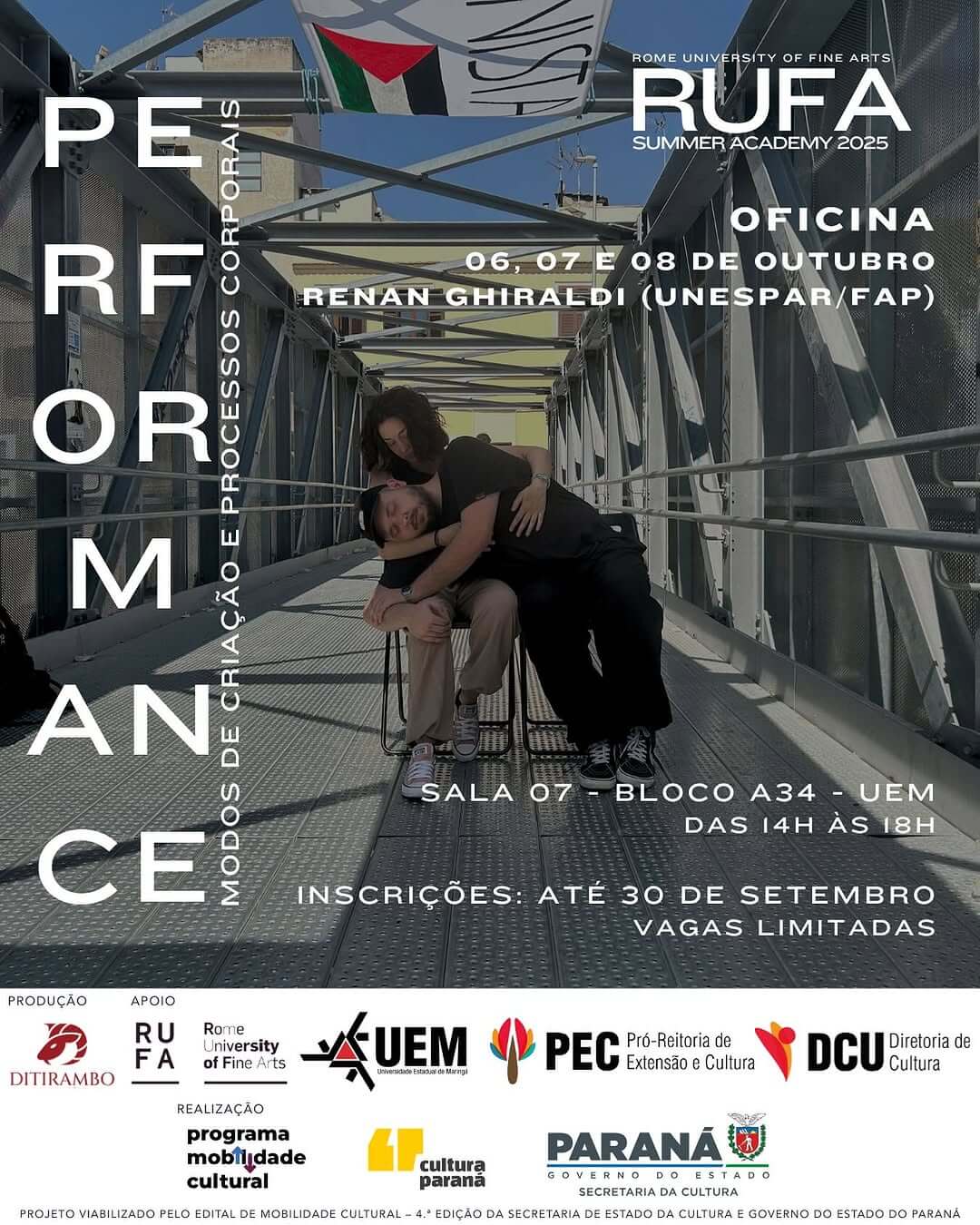 Capa de post: Oficina de performance conecta Maringá e Roma por meio da arte