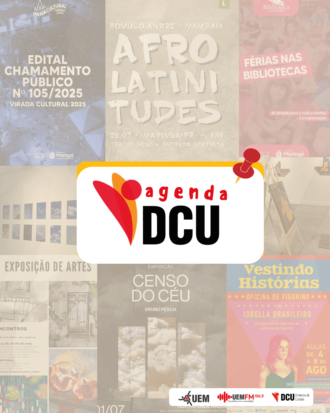 Capa de post: Semana com inscrições para oficinas, música, exposição de artes e edital para artistas!