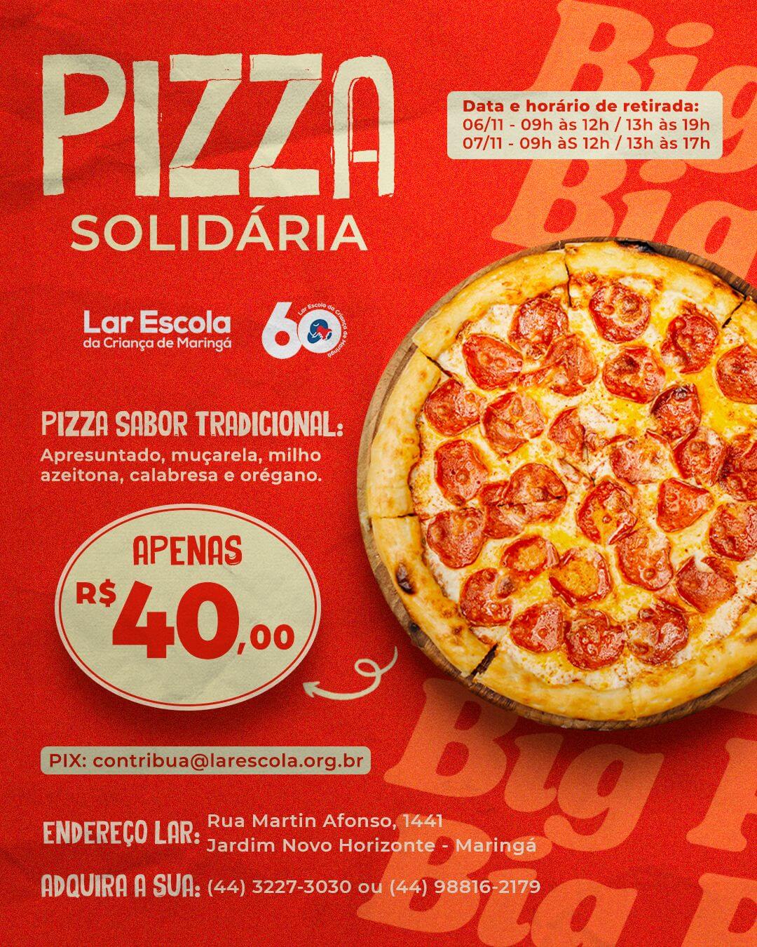 Capa de post: Lar Escola promove Pizza Solidária 