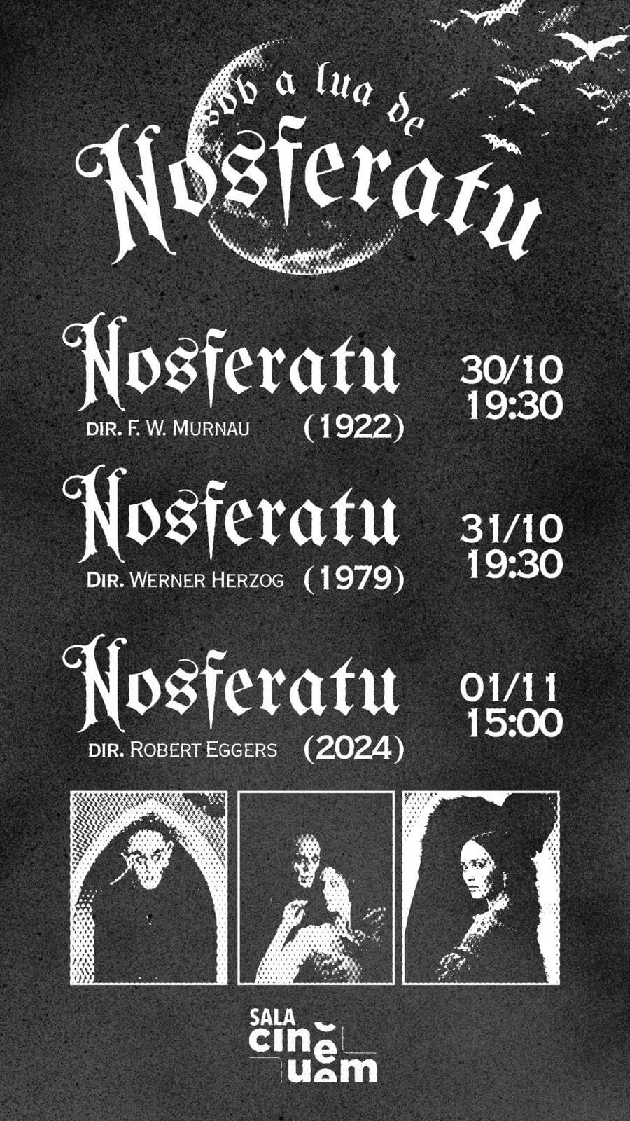 Capa de post: Seguindo a temática do Halloween, Cine UEM exibe versões de Nosferatu