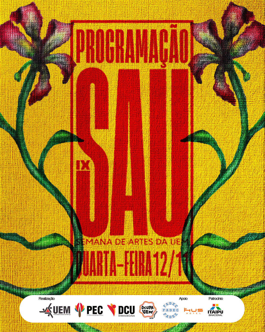 Capa de post: Diretoria de Cultura da UEM anuncia mais de 30 atrações gratuitas na IX SAU