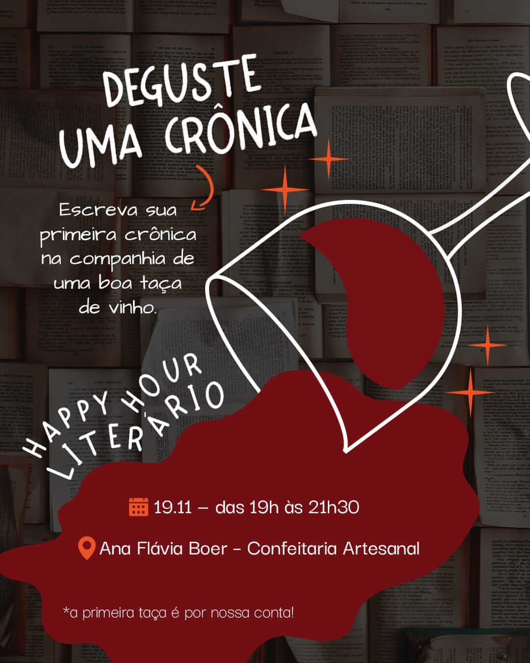 Capa de post: Deguste uma Crônica: Maringá terá happy hour literário 