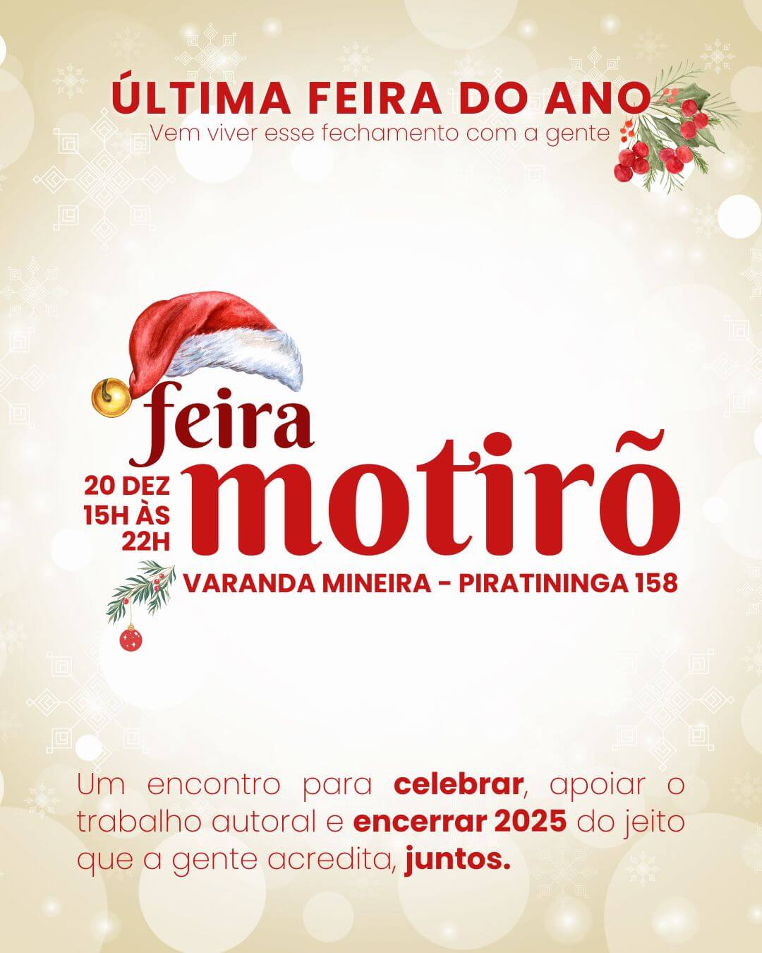 Capa de post: Feira Motirõ promove última edição do ano neste sábado