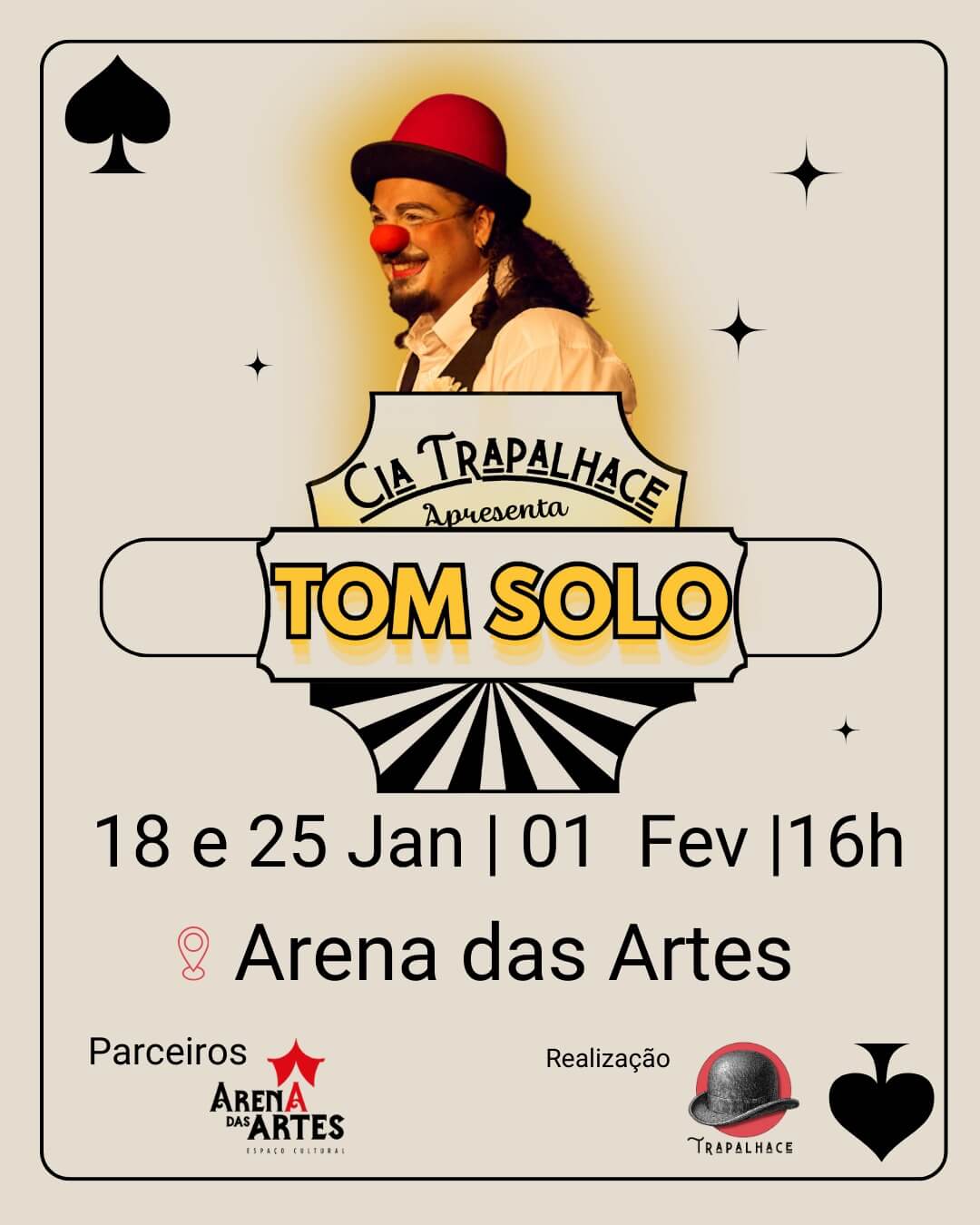 Capa de post: Cia Trapalhace apresenta espetáculo Tom Solo 