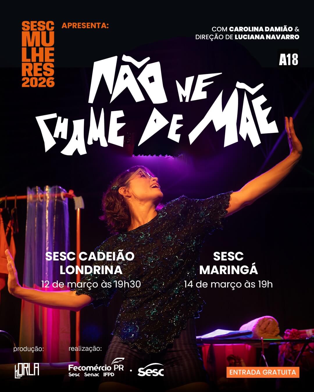 Capa de post: Peça “Não me chame de mãe” será apresentada em Maringá com sessão gratuita