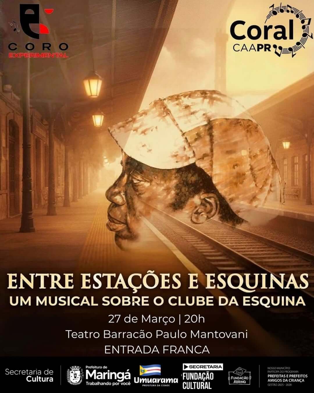 Capa de post: Maringá recebe musical sobre Clube da Esquina